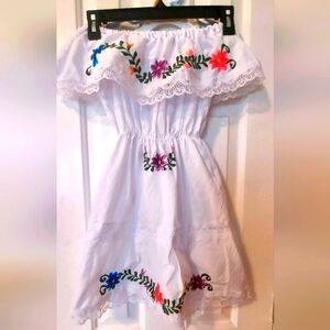 Girls Handmade Dress 4/5 Embroidered